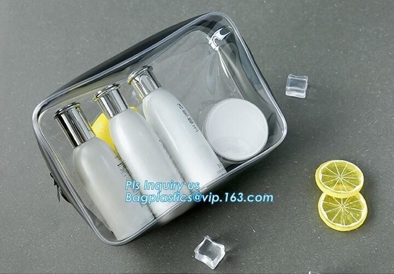 EVA PVC Cosmetic Bag For Women Zipper Waterproof Airline Makeup Travel Organizer Toiletry Bag, fashion clear transparent