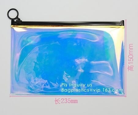 Nylon k slider pvc toiletry bag vinyl beachwear cosmetic bag, towel slider cosmetic bag, packing PVC bag with slid