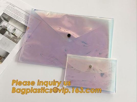neon button bag, button envelope,A4 Waterproof PVC PP Document Bag,best quality school use pvc document bag for holder