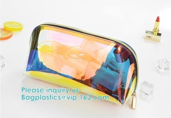 Holographic Color Bag Neon Bag Clear Pvc Cosmetic Make Up Bag in Rainbow,holographic k bagholographic laser handy