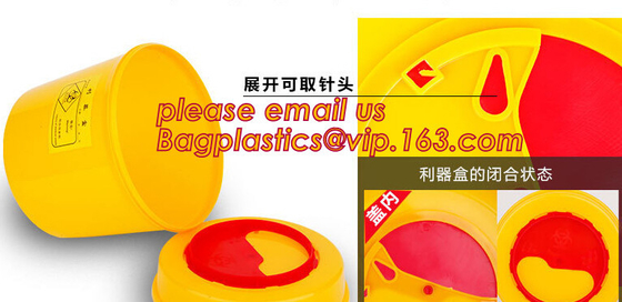 1L 2L 4L 6L plastic round medical disposable sharps bins, plastic disposables sharpes container /sharpes bin for medical