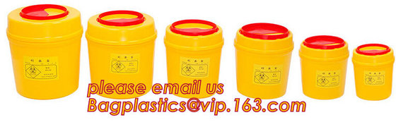 hospital dust bin, bio medical waste bin, plastic medical containers, Collection of small glass medical products, variou
