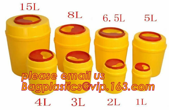 hospital dust bin, bio medical waste bin, plastic medical containers, Collection of small glass medical products, variou