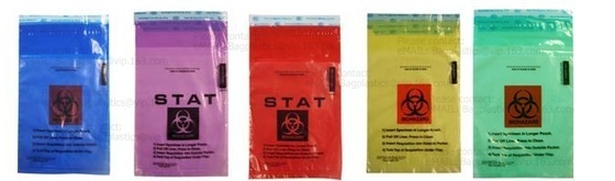 Medical packaging bags, SPECIMEN BIOHAZARD bag, LAB bags, LAB supplies, self seal bag, adhensive SEAL BAGS, HOSPITAL PAC