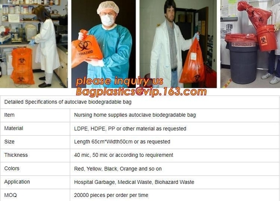 LDPE Drawstring Type Biohazard Waste Garbage Bag, HDPE Drawstring Type Biohazard Waste Garbage Bag, Isolation Infectious
