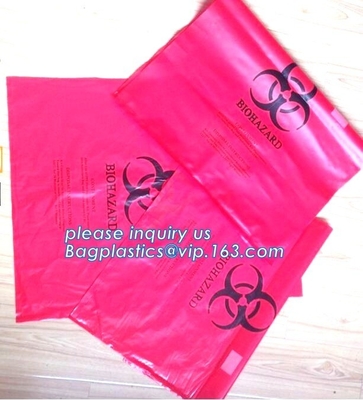Medical Specimen Bag with k pounch, biohazard infectious waste bag/bio hazard medical waste bin liner, bagplastics