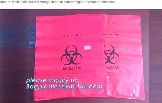 Red bag, yellow medical biohazard waste bag, hospital biohazard medical waste, autoclavable infectious waste poly bag