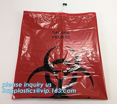 Extra large capacity biohazard drawtape trash bag interleaf coreless roll plastic garbage bag for hospital use, DRAWSTAP