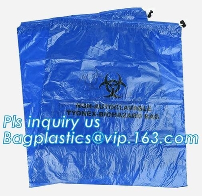 Super Jumbo Large Drawstring Autoclavable Biohazard Bags, Thick Polyethylene Bag, Polypropylene Bag Steam Sterilization