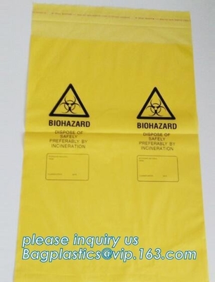 LDPE Specimen Biohazard Bag/k bag with pocket, Disposable Endoscopic Specimen Retrieval Bags/Medical Biohazard Spe