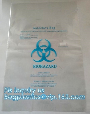 biodegradable biohazard bag/Recycled garbage bag, Polyethylene Biohazard Printed Clear Plastic k Specimen Bags Wit