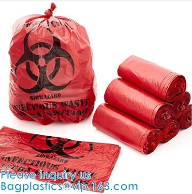 Hospital Grade Biohazard Waste Bags Red Trash Liner With Hazard Symbol For Infectious Waste Disposal. Best Small Lab Can