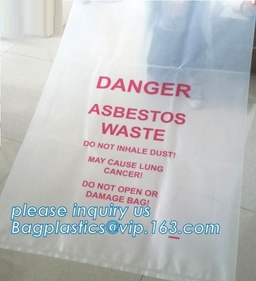 PE asbestos yard waste bags, Durable Black Large 6 Mil Jumbo Disposal Asbestos Waste Plastic Bags, bagplastics, bagease