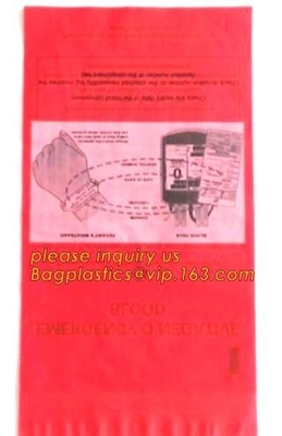 biohazard specimen k bag with pocket, recycled custom printed ldpe 3 layers specimen bag k bag, pac, pacrite