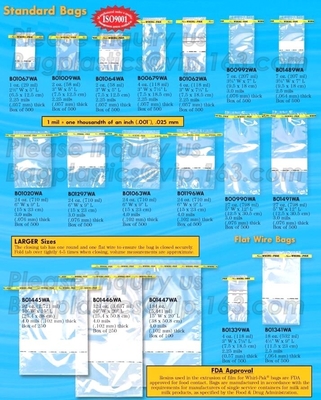 Nasco Sampling Bags ( Whirl Pak) PW152, PW153, PW388, PW389 PW390 & PW391, non-toxic and sterilized plastic sampling bag