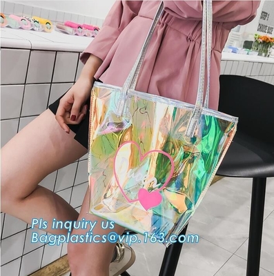 Waterproof PVC Shoulder Tote Beach Bag with Chain, Pvc Manufacture Small Custom Travel Mens Shoulder Bag, Sling Shoulder