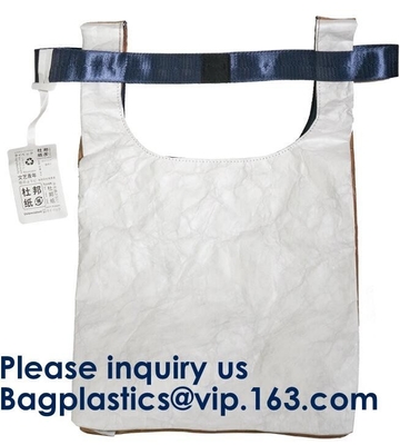 Reusable Promotional Green Tyvek Shopping Tote BagWaterproof Washable Eco k Handy Makeup Cosmetic Clutch Bag Cases