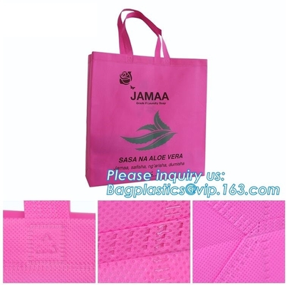 Environmental Promotional Shopping Bags Eco Gift Tote Non Woven Bag, heat seal die cut handle ultrasonic non woven bag