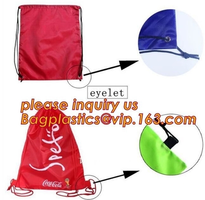 Foldable AZO Free Fabric Drawstring Bags Easy Carry Small Foldable Pocket Tote Polyester Folding Shopping Reusable Bag,C