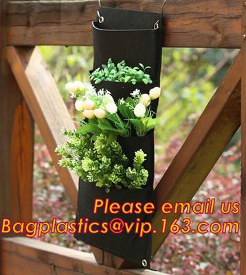 Hanging Growing Strawberry Bags Planter, Vertical Wall Hanging Planters, Herbs, Succulents, Artificial Plants or Flowers