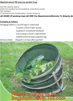 Leaf Collector Bag, Garden Waste Bags, Recycle Garden Waste Woven Bag, pop-up bags, grow bags, garden bags, garden sacks