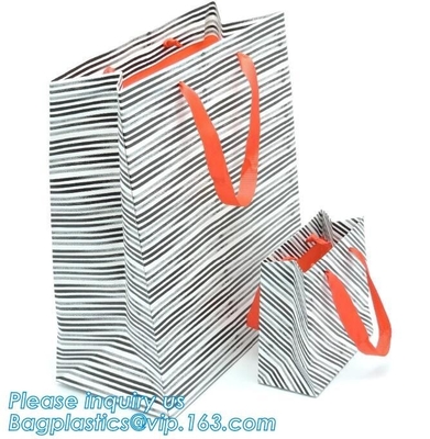 Shopping Bags Small Medium & Large, Gift Bag With Handles, Gusset With Cardboard For Retail Merchandising