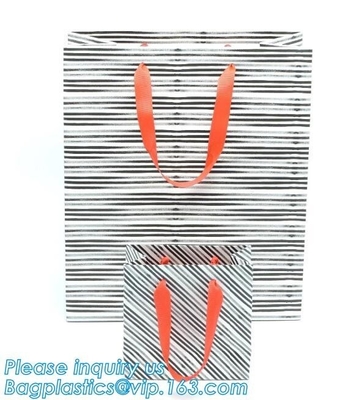 Shopping Bags Small Medium & Large, Gift Bag With Handles, Gusset With Cardboard For Retail Merchandising