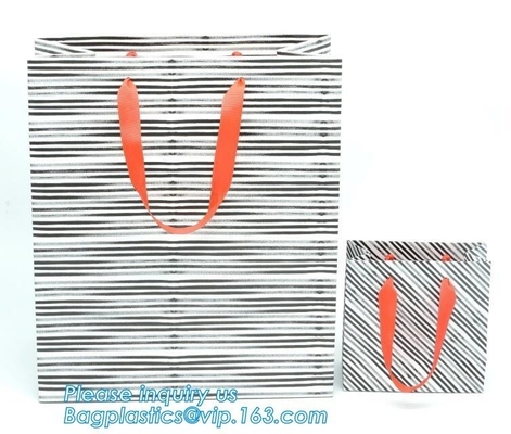 Shopping Bags Small Medium & Large, Gift Bag With Handles, Gusset With Cardboard For Retail Merchandising