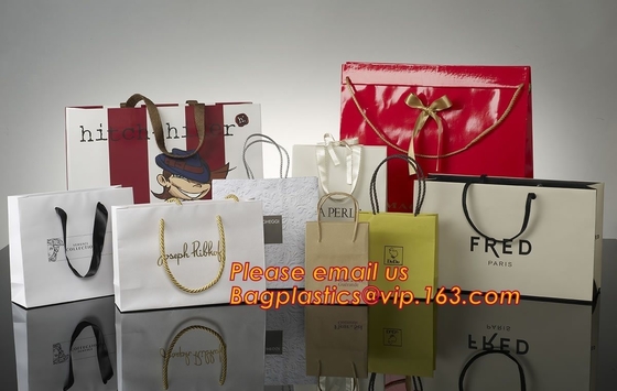 custom Christmas kraft paper material with stamping logo shopping bag, paper shopping bag, shopping paper bag
