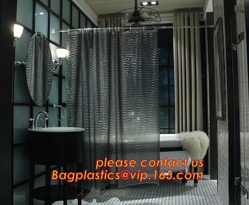Custom Polyester Printing Shower Curtain, waterproof fireproof hook kids bathroom shower curtains, PEVA Shower curtain f