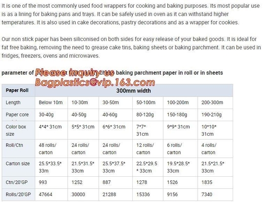 Household Silicone Coated Or Uncoated Vegetable Parchment Baking Paper With Aluminum Foil Roll And Sheet