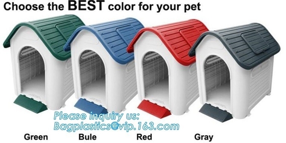 Home Indoor Outdoor Eco Friendly Dog House, Wholesale blue indoor outdoor plastic pet dog house, Kennel with window, cat