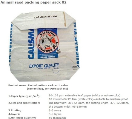 Brown kraft packing paper bag, BBQ fuel packing bag, Animal seed packing paper sack, CHARCOAL, ANIMAL FEED, DEXTROSE, ME