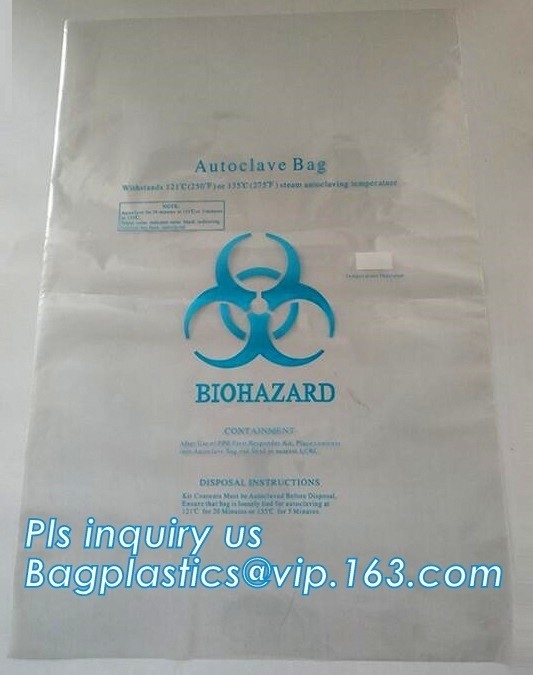 biodegradable biohazard bag/Recycled garbage bag, Polyethylene Biohazard Printed Clear Plastic k Specimen Bags Wit
