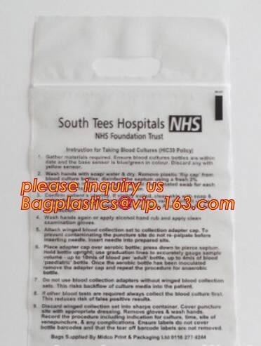 biohazard specimen k bag with pocket, recycled custom printed ldpe 3 layers specimen bag k bag, pac, pacrite